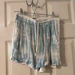 Blue Tie Dye Drawstring Shorts Size S